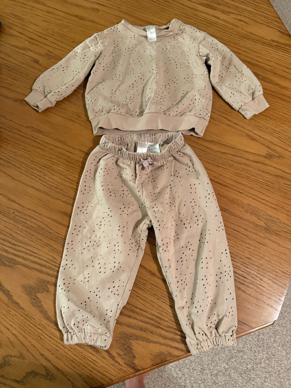 H&M Organic Cotton Sweatshirt Sweatpants Matching Set Unisex Boy Girl 2T